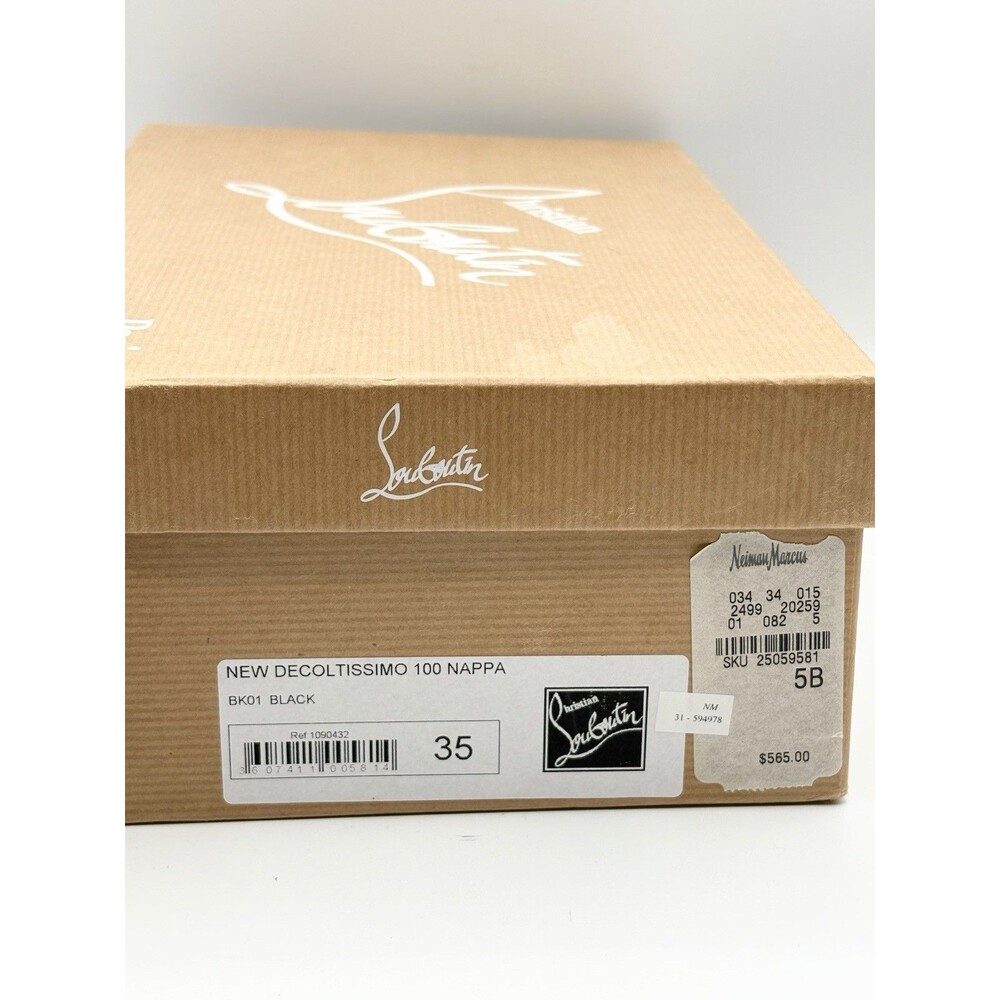 Christian Louboutin Black Leather Pointed Toe Heels New Decoltissimo Size EU 35 - Picture 13 of 13